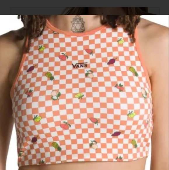 VANS Racer back Fruit Graphic Crop tank 🆕 - Picture 2 of 8